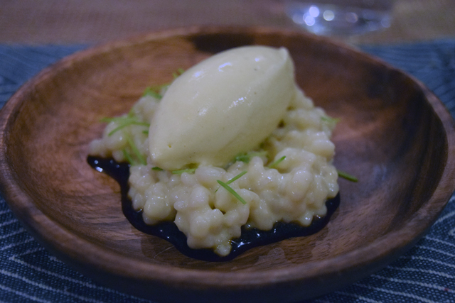Three trees with sweet barley pudding.