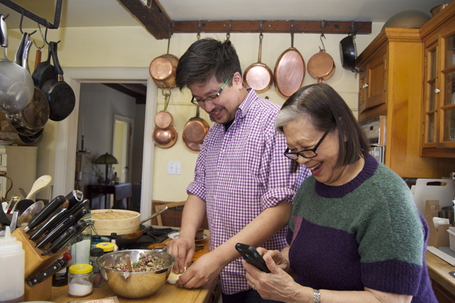 Chefs Rosa Ross and Greg Ling in the kitchen.