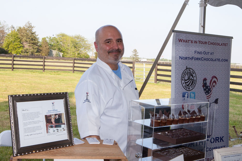 North Fork Chocolate Company owner Steve Amaral with sweet treats for visitors.