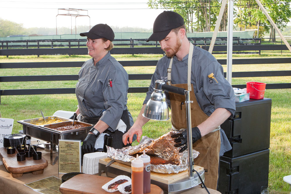 Maple Tree BBQ co-owner Andrea Glick, left, with executive chef Evan McDonough. (Credit: Katharine Schroeder)
