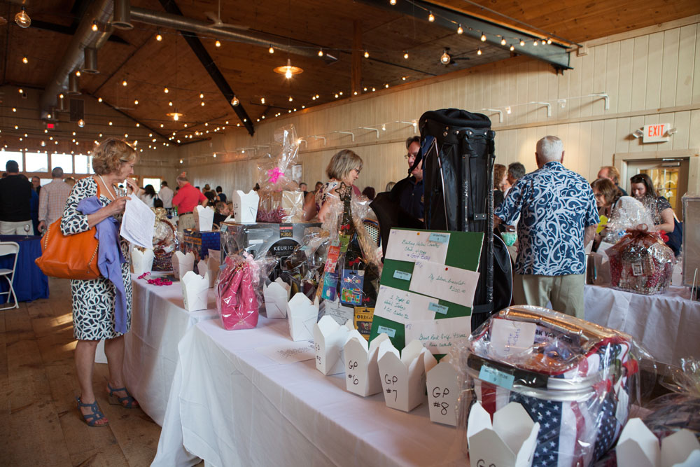 Auction items for the fundraiser. (Credit: Katharine Schroeder)