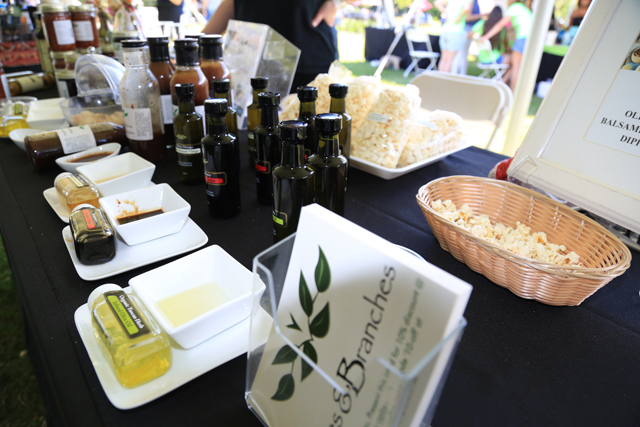 Vines and Branches of Greenport shared samples of its olive oil. (Credit: Krysten Masa)