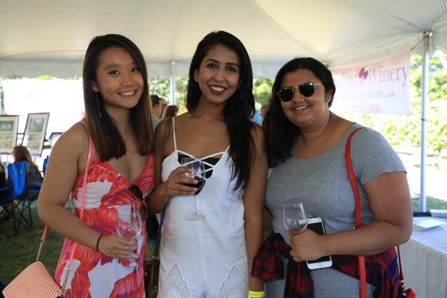 Left to right: Hailey Chin from NYC, Surbhi Mahamwac from New Jersey and Ruchi Sherikar from New Jersey. (Credit: Krysten Massa)