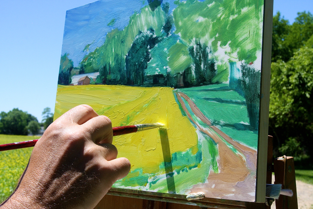 The scene is mostly green and yellow but he says you have to choose which one and just go for it. (Credit: Barbaraellen Koch)