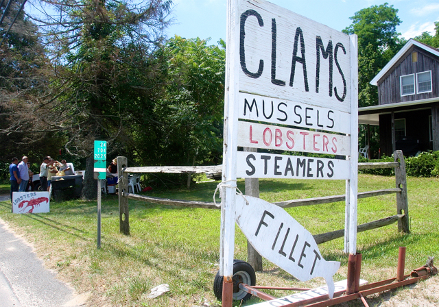 The sign only gets rolled out just before he opens. (Credit: Barbaraellen Koch)