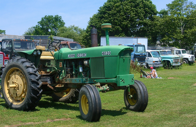 The old tractors and trucks line Oregon Road. (Credit: Barbaraellen Koch)