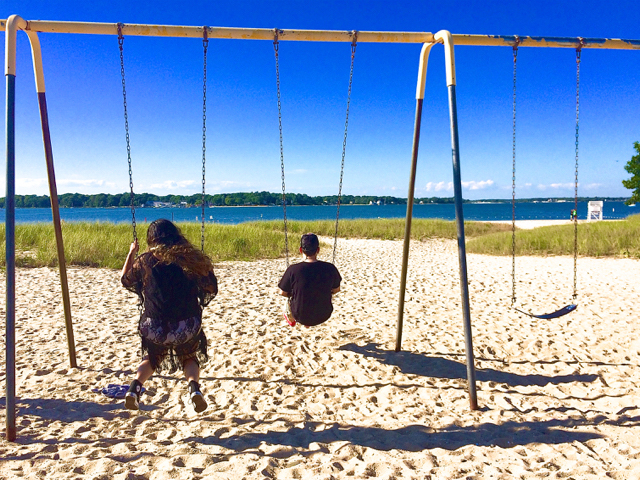 Christine and Alex of New Hyde Park at Goose Creek Beach, Southold.