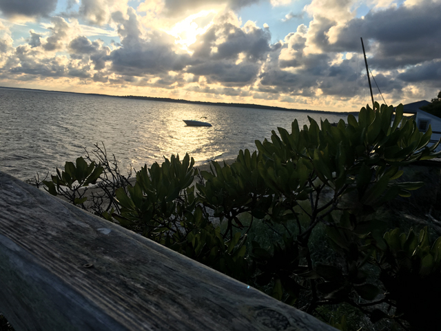 The view looking west from the end of Nassau Point.