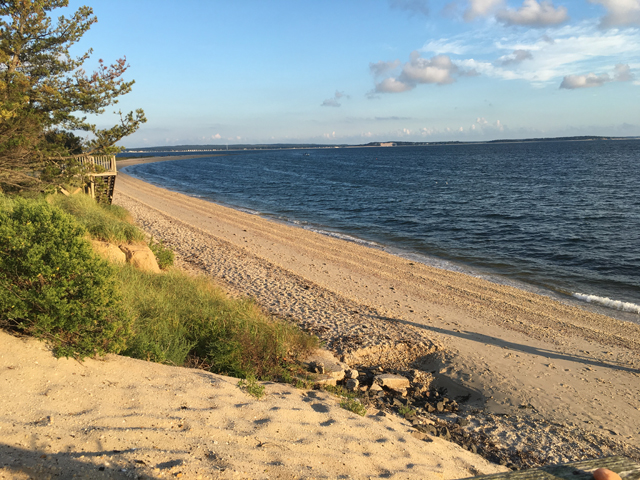 The view looking east from the end of Nassau Point.