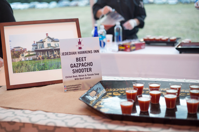 Jedediah Hawkins Inn served up shooters of beat gazpacho.