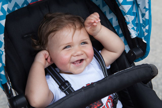 Kyle Krasowski, 1, of Lake Ronkonkoma, was one of the happiest people at the fair.