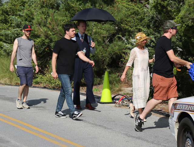 Christina Ricci and David Hoflin on the set of 'Z: The Beggining of Everything.' (Credit: Grant Parpan)