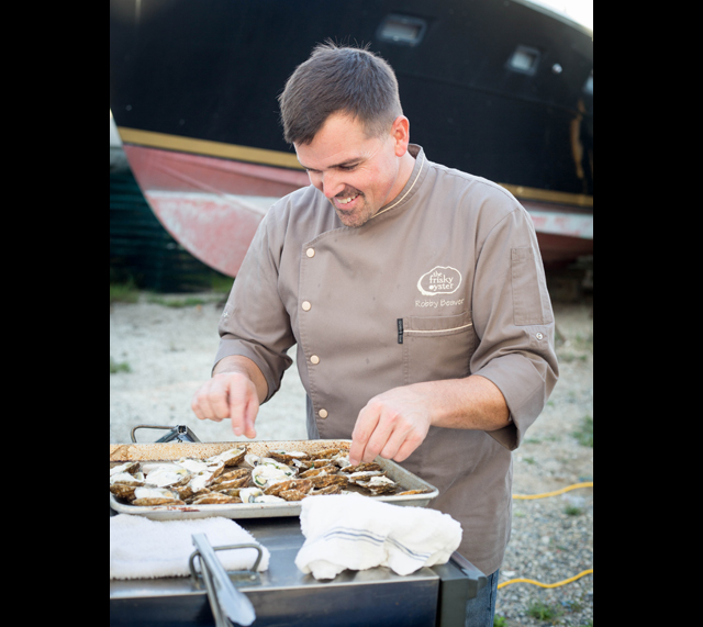 Robby Beaver, owner of The Frisky Oyster, prepares his famous "Oysters Friskafella."
