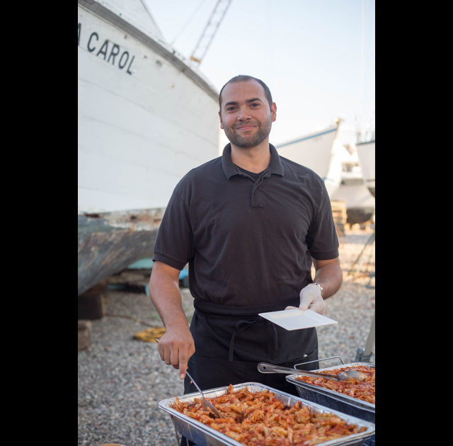 Jimmy serves up Sterling Deli's baked ziti.
