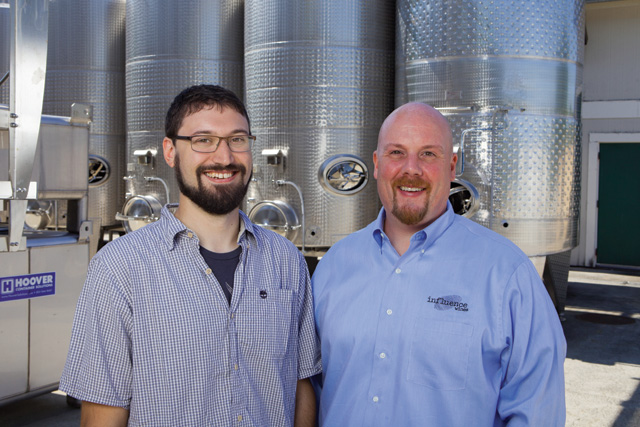 Andrew Rockwell and Erik Bilka at Premium Wine Group in Mattituck. (Credit: Katharine Schroeder)