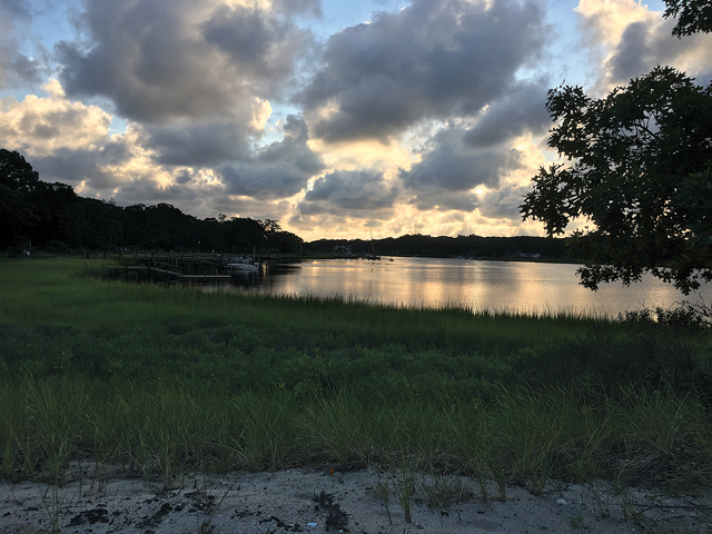 The view of Broadwater Cove from Nassau Point Road in Cutchogue.