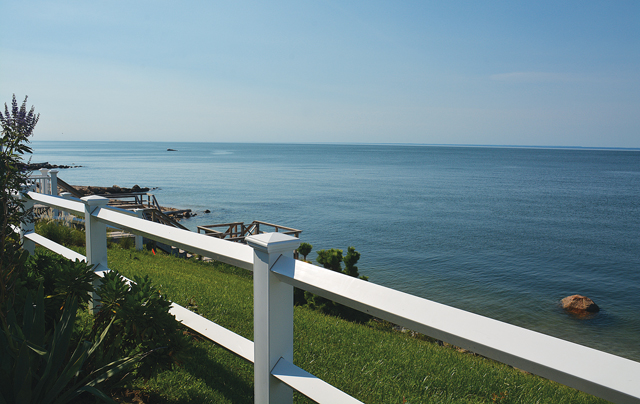 =A view of the Long Island Sound from Soundview Avenue in Southold.
