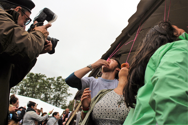 Participants in the donut eating contest.