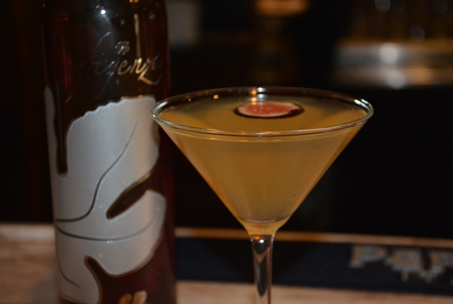 Touch of Venice's Figtini is served with a slice of real fig (Credit: Monique Singh-Roy)