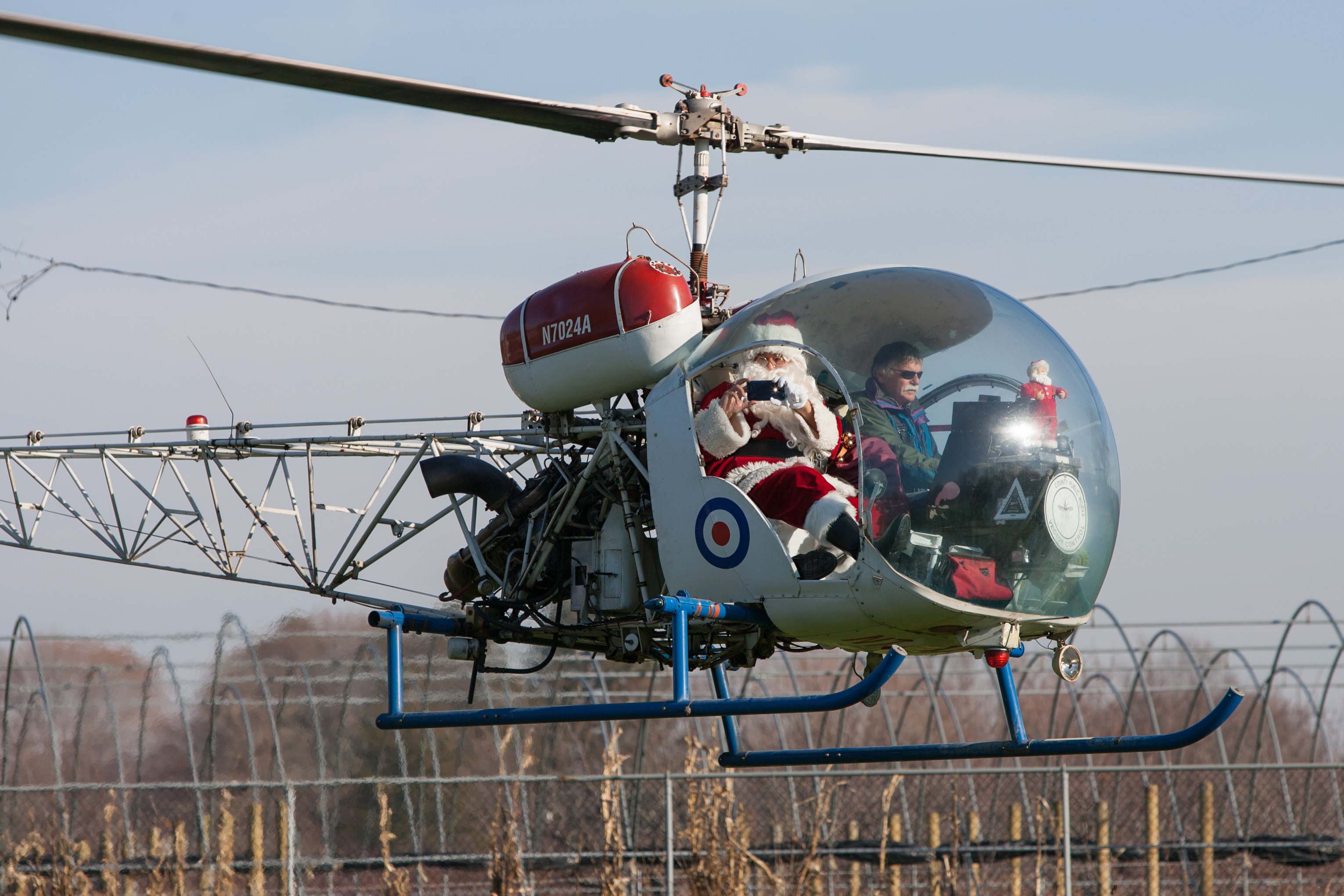Christmas Cutchogue helicopter