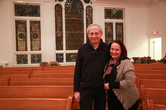 Opera singer Anne-Julia Audray and her husband Olivier Chazareix at the opera house on Saturday night. (Credit: Krysten Massa)