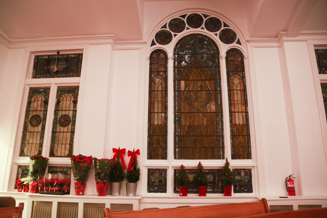 Ms. Audray kept all of the stained glass pieces in the church. She said she wanted to utilize what was already in the building. (Credit: Krysten Massa)