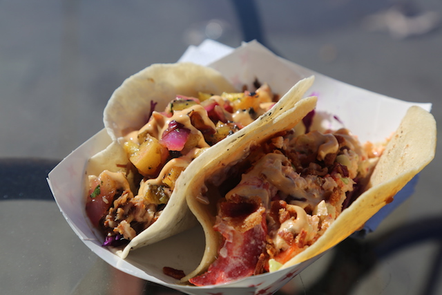 The Hawaiian and Lobster BLT tacos from Mattitaco. (Credit: Cyndi Murray)